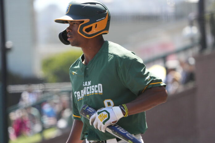 4/9/22: USF BSB vs Gonzaga at Benedetti Diamond in San Francisco, CA.  Mandatory Credit: Image by Chris M. Leung for USF Dons Athletics